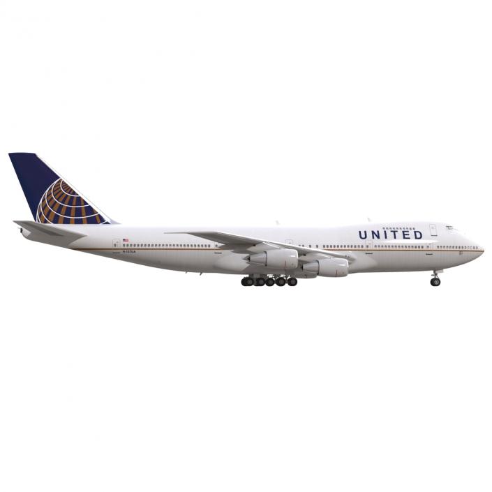 Boeing 747-200B United 3D