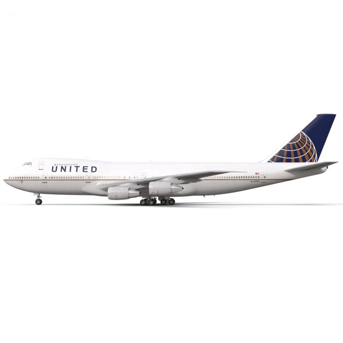 Boeing 747-200B United 3D