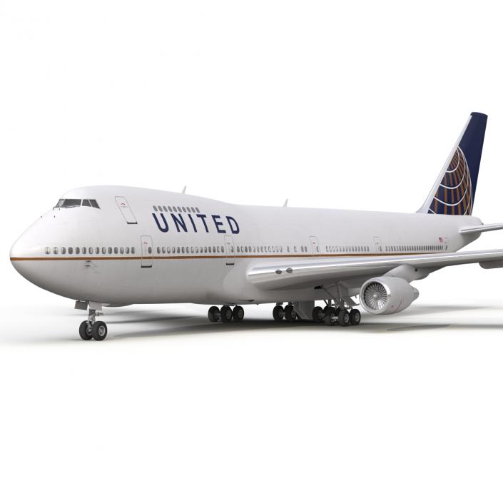 Boeing 747-200B United 3D