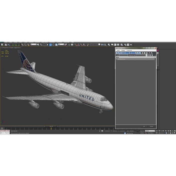 Boeing 747-200B United 3D