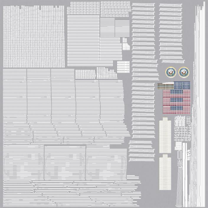 3D Ticonderoga Class Cruiser Chosin CG-65 model