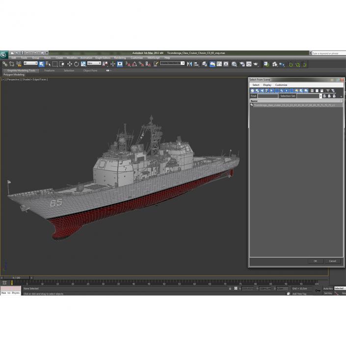 3D Ticonderoga Class Cruiser Chosin CG-65 model