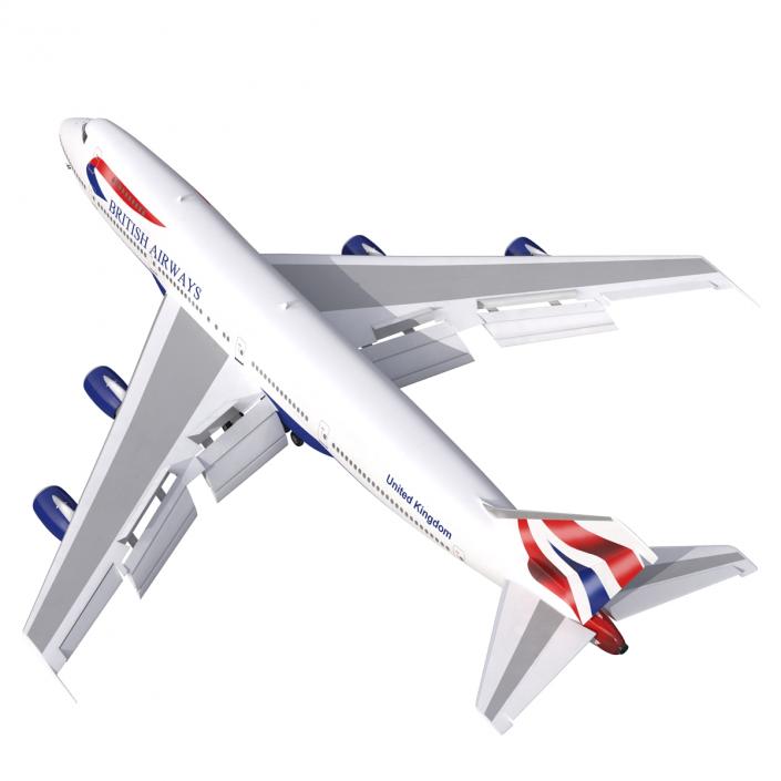 3D Boeing 747-200B British Airways Rigged model