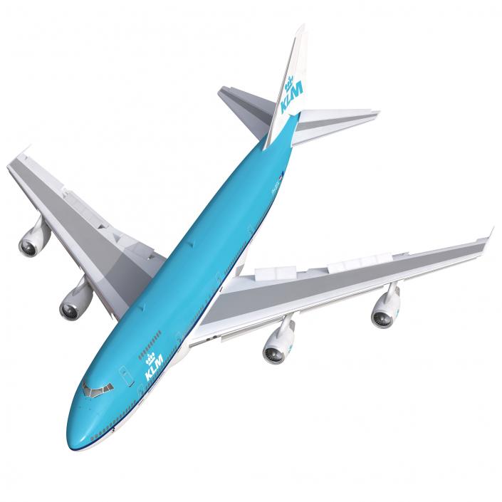 3D Boeing 747-200B KLM Rigged