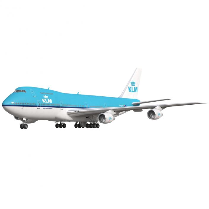 3D Boeing 747-200B KLM Rigged