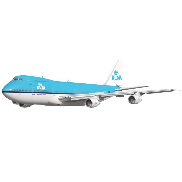 3D Boeing 747-200B KLM Rigged