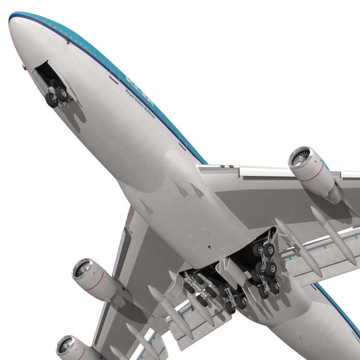 3D Boeing 747-200B KLM Rigged