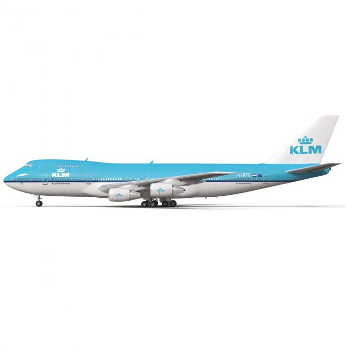 3D Boeing 747-200B KLM Rigged