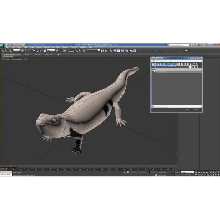 3D model Blue Tongued Skink Pose 3