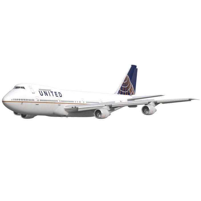 Boeing 747-200B United Rigged 3D model