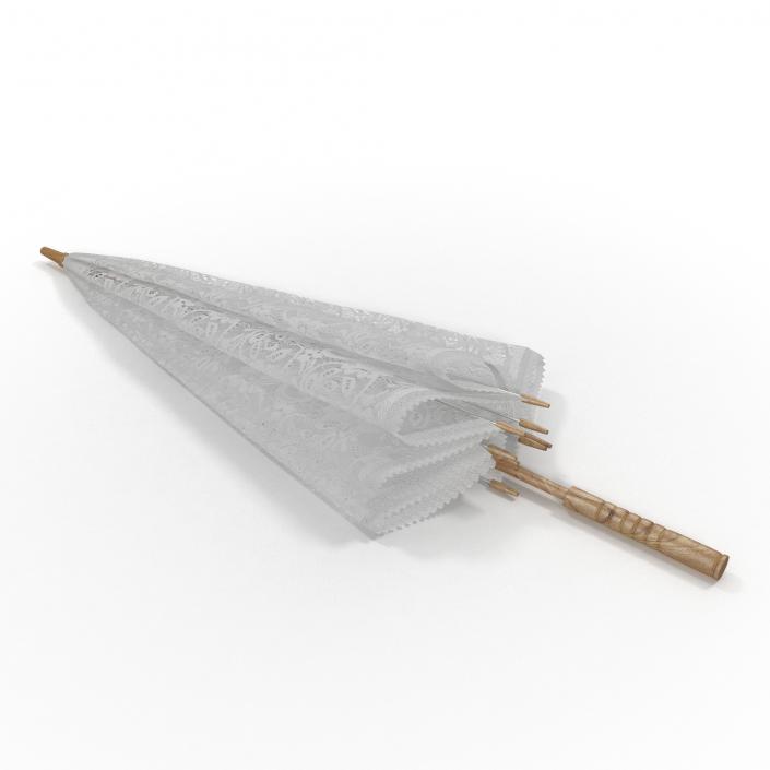 3D Lace Sun Parasol Folded model