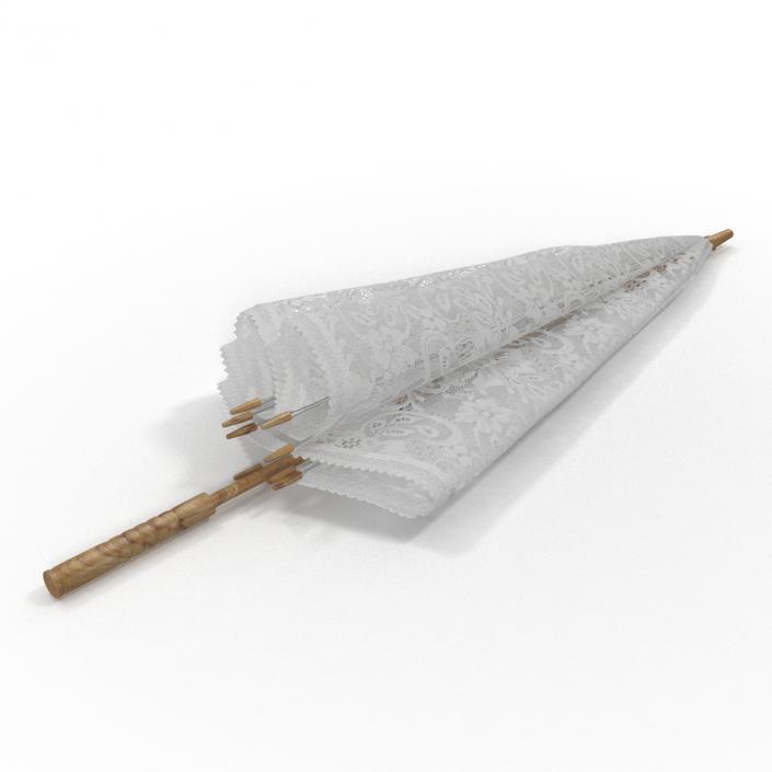 3D Lace Sun Parasol Folded model