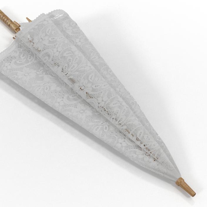 3D Lace Sun Parasol Folded model