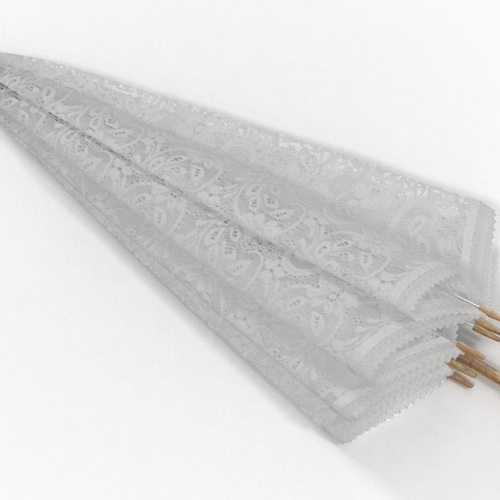 3D Lace Sun Parasol Folded model