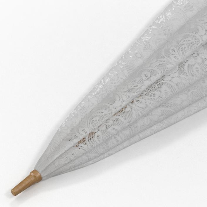 3D Lace Sun Parasol Folded model