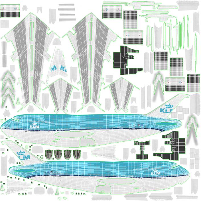 3D Boeing 747-300 KLM model