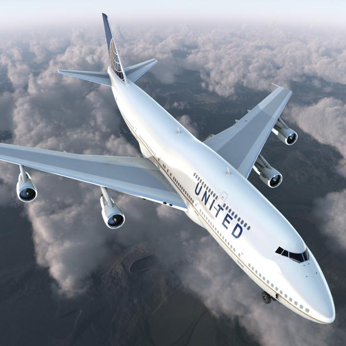 3D Boeing 747-300 United