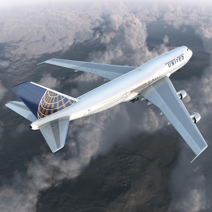 3D Boeing 747-300 United