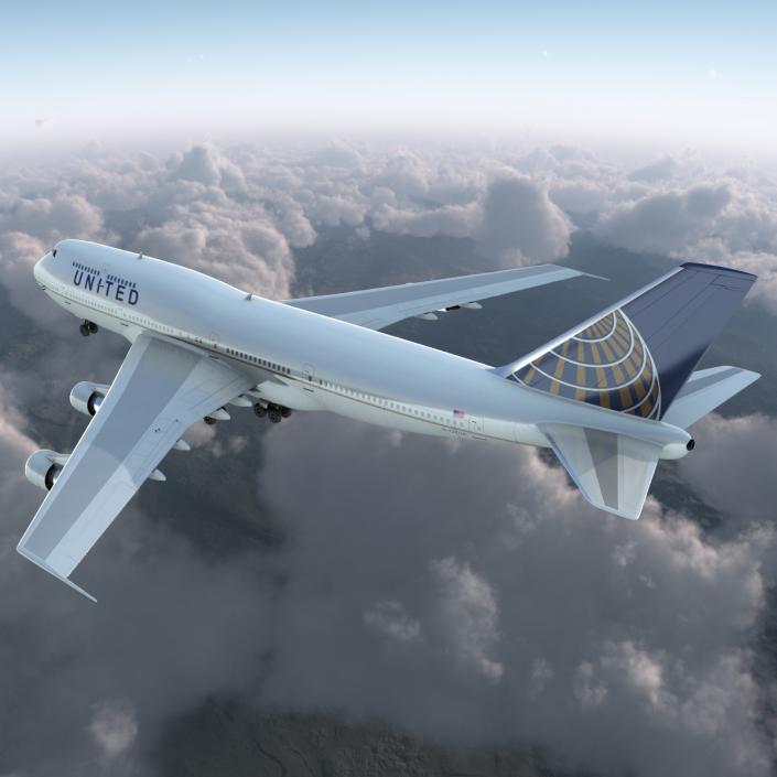 3D Boeing 747-300 United