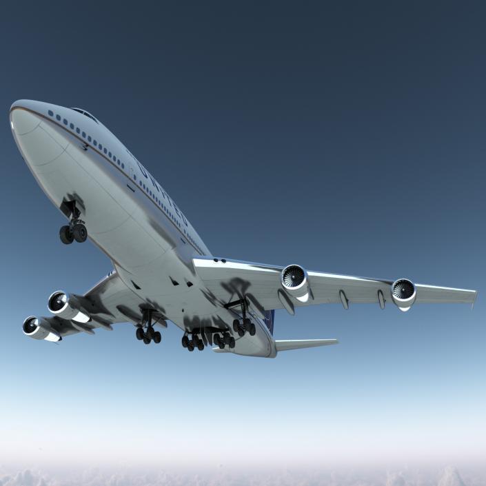 3D Boeing 747-300 United