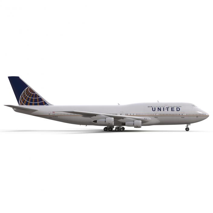 3D Boeing 747-300 United