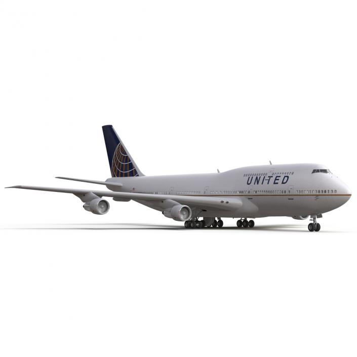 3D Boeing 747-300 United