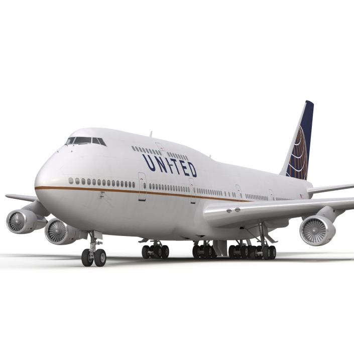 3D Boeing 747-300 United