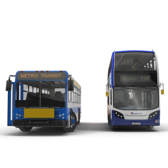 3D model Rigged Buses Collection 2