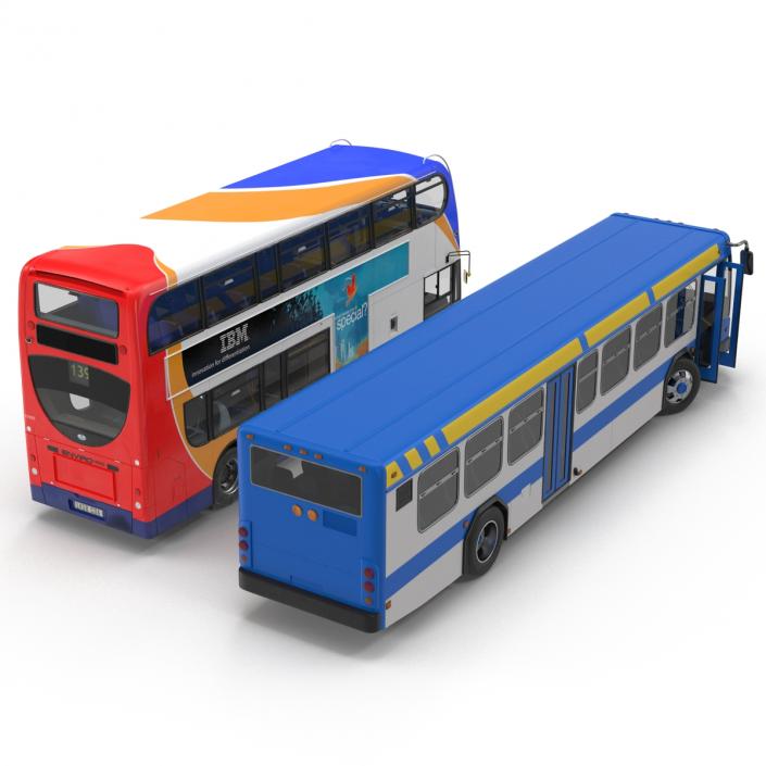 3D model Rigged Buses Collection 2