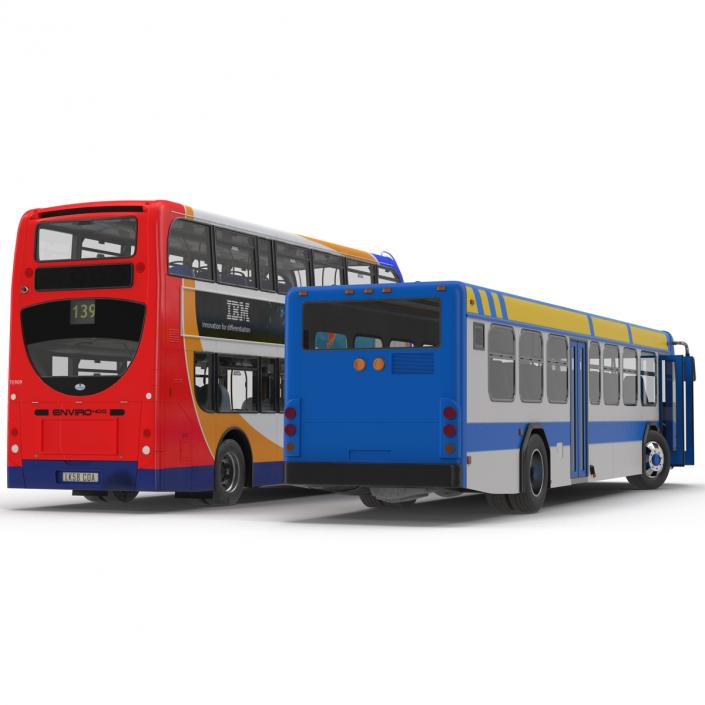 3D model Rigged Buses Collection 2