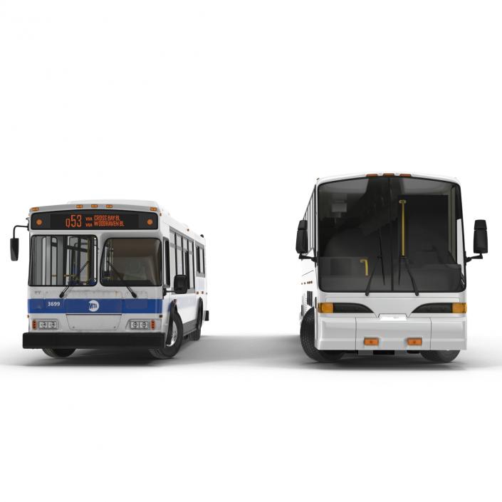 3D model Rigged Buses Collection 2