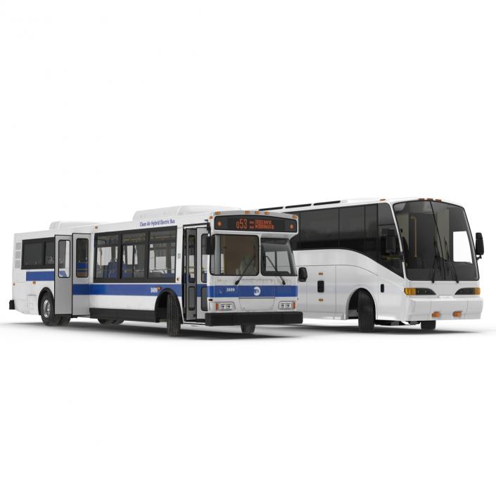 3D model Rigged Buses Collection 2