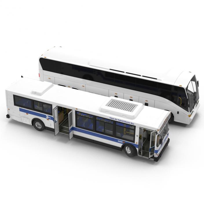 3D model Rigged Buses Collection 2