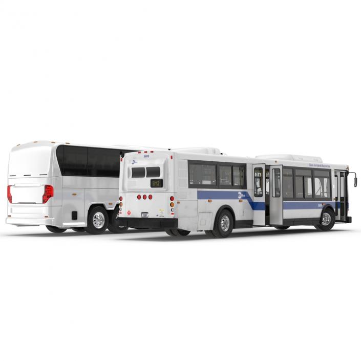 3D model Rigged Buses Collection 2