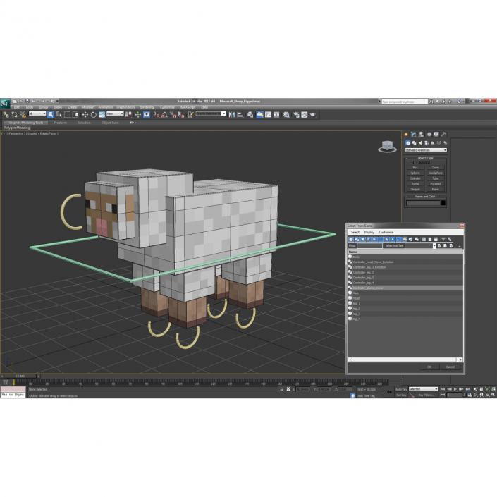 Minecraft Sheep Rigged 3D