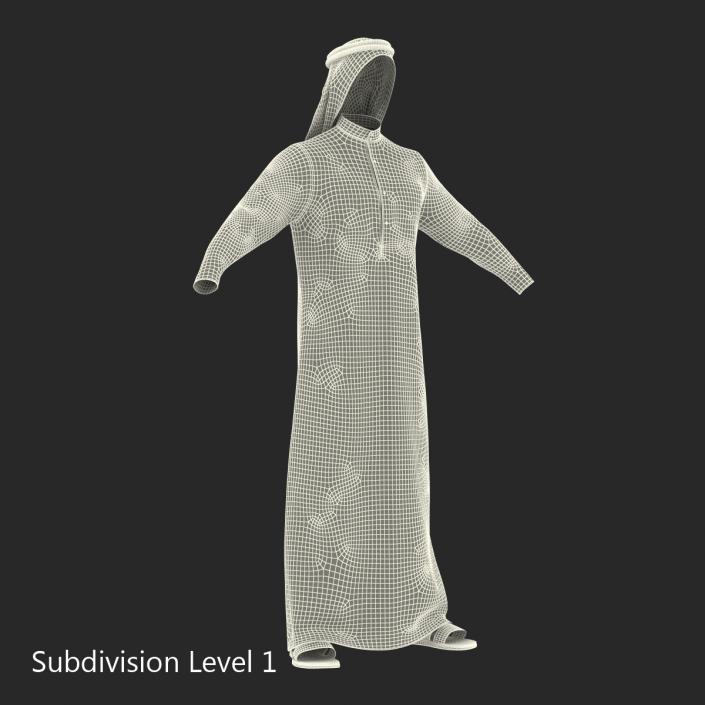 Traditional Arab Men Dress Kandura 3D model