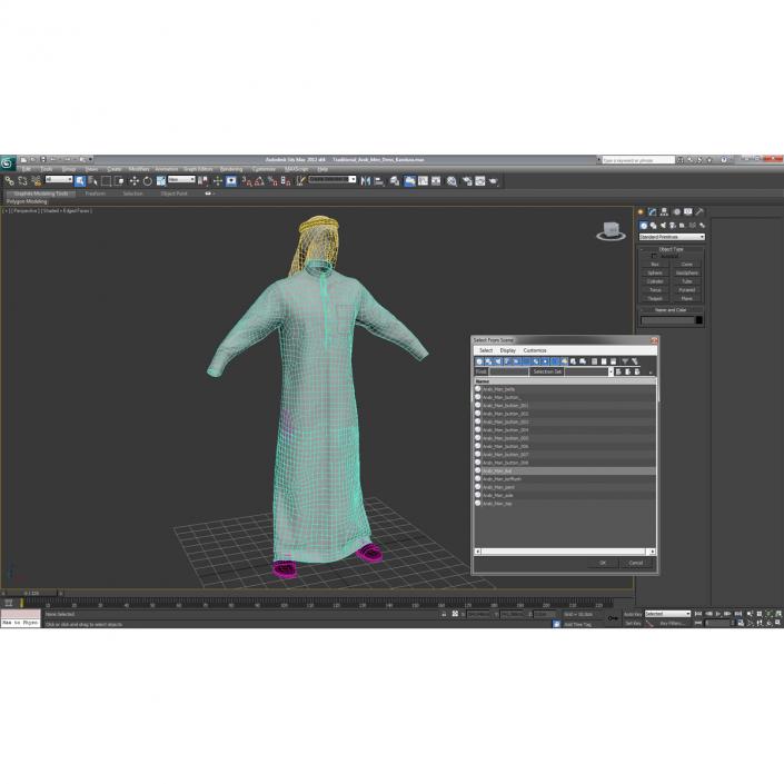 Traditional Arab Men Dress Kandura 3D model