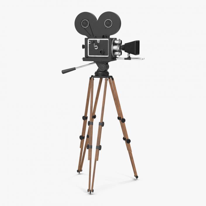 3D Vintage Video Camera and Tripod