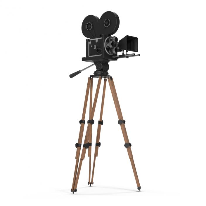 3D Vintage Video Camera and Tripod