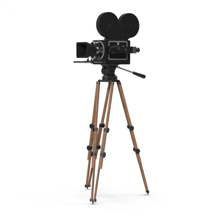 3D Vintage Video Camera and Tripod