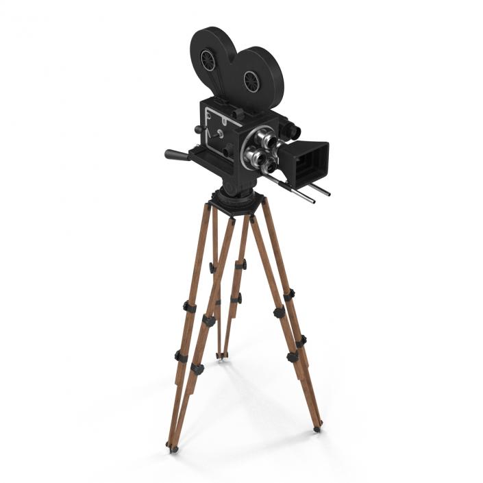 3D Vintage Video Camera and Tripod