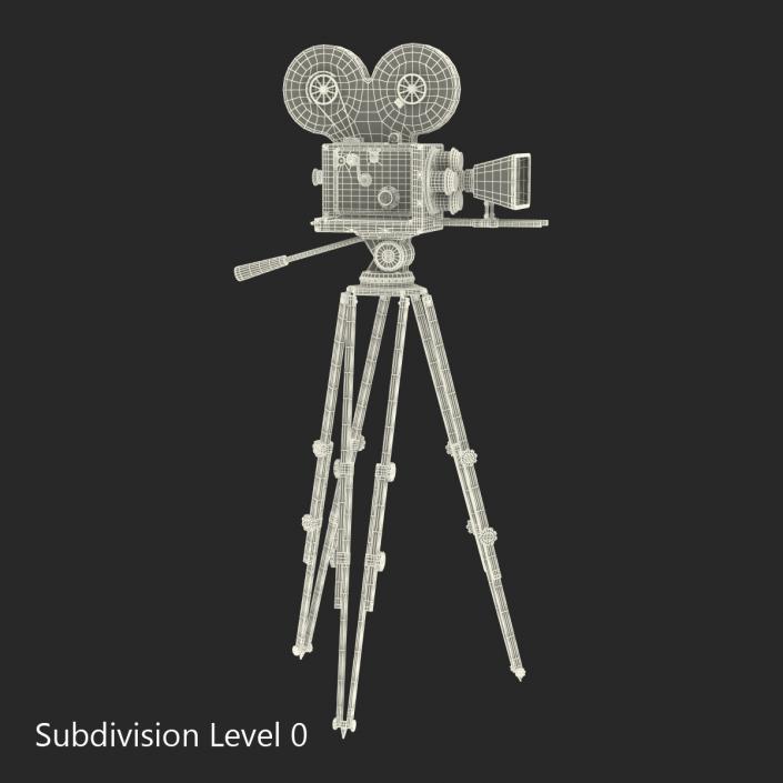 3D Vintage Video Camera and Tripod