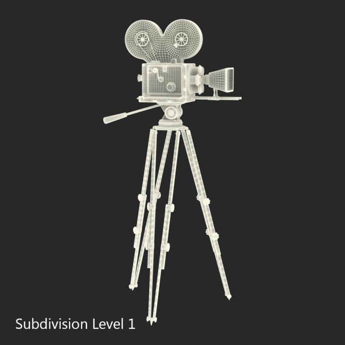 3D Vintage Video Camera and Tripod