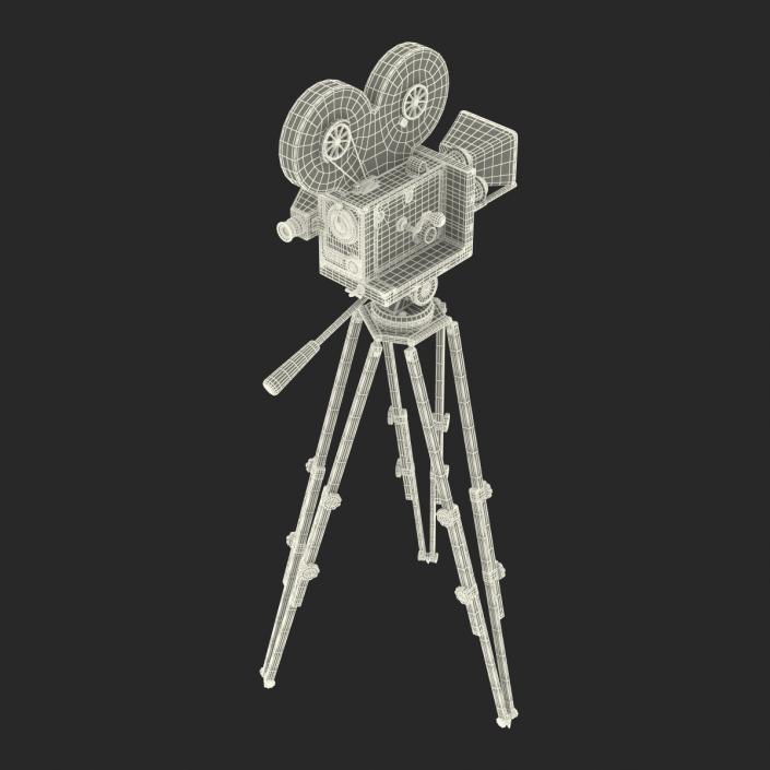 3D Vintage Video Camera and Tripod