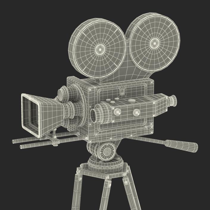 3D Vintage Video Camera and Tripod