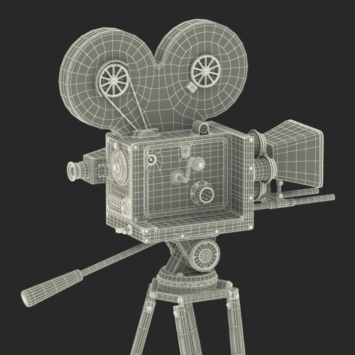 3D Vintage Video Camera and Tripod