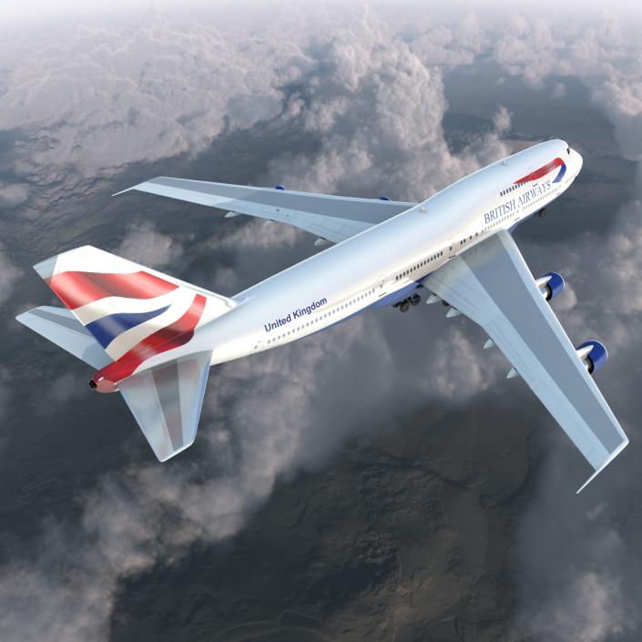 Boeing 747-300 British Airways Rigged 3D