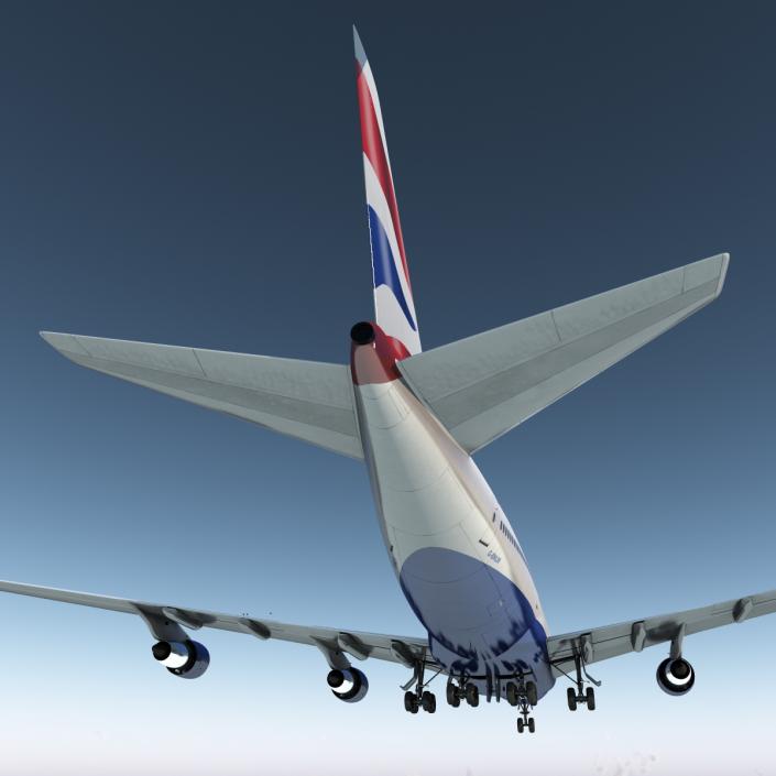 Boeing 747-300 British Airways Rigged 3D