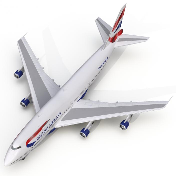 Boeing 747-300 British Airways Rigged 3D