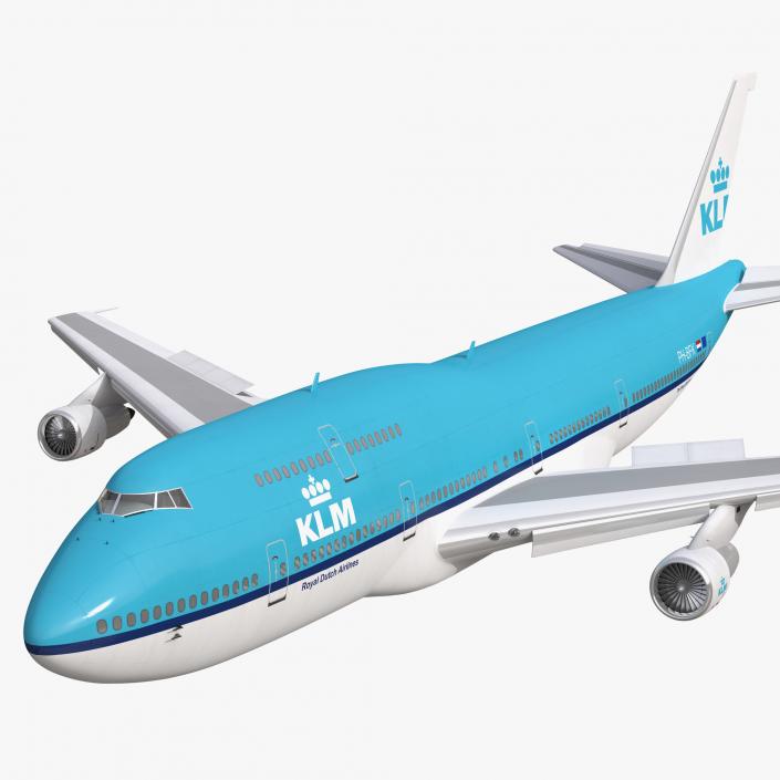 3D model Boeing 747-300 KLM Rigged